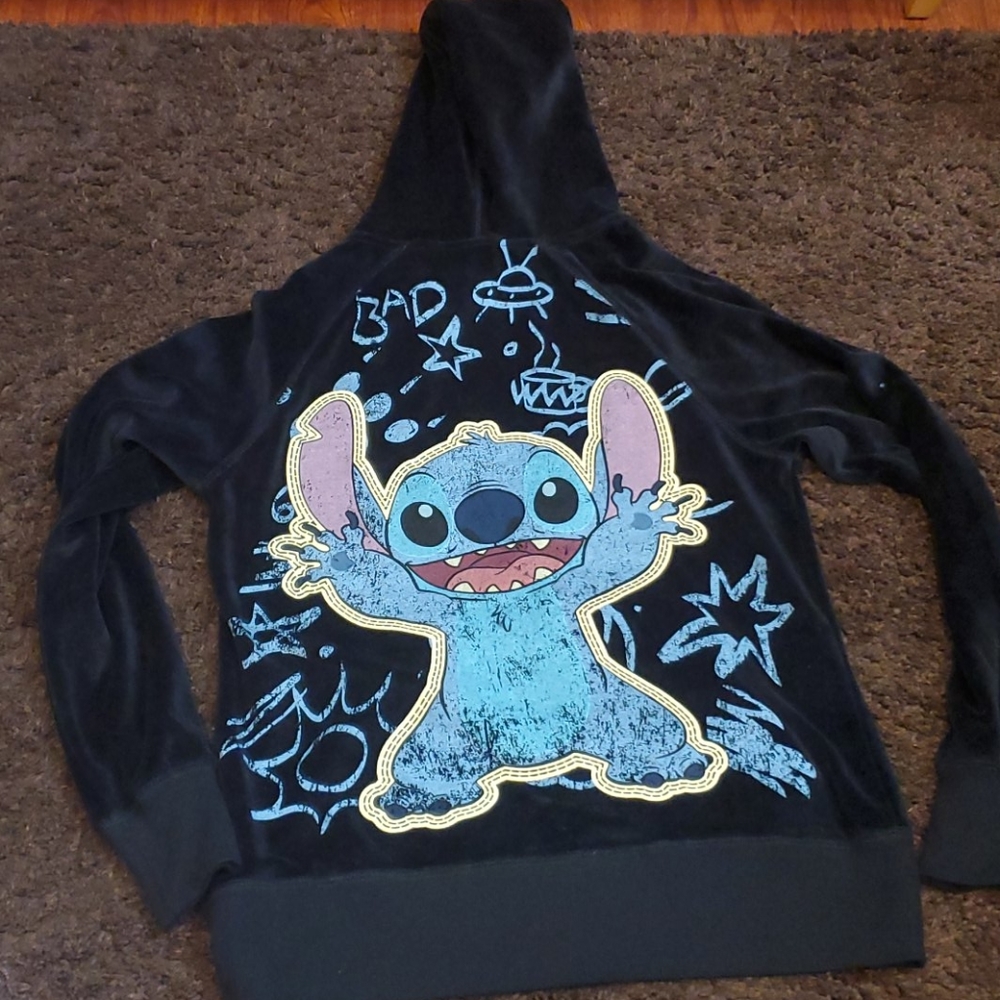 Disney Parks Stitch Black Women Jacket Zip Up